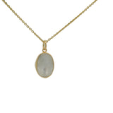 Collier doré pierre de lune croix martelée 42 cm