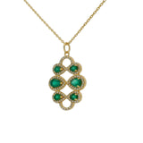 Collier doré infinis onyx verte et zircons 42 cm