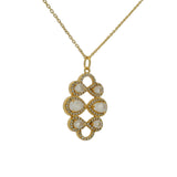 Collier doré infinis pierre de lune et zircons 42 cm