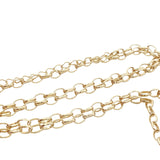 Collier doré infinis prehnite zircons blancs 50 cm