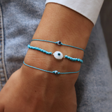 Bracelet fil fin coloré et oeil porte bonheur
