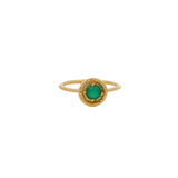 Bague dorée martelée petite pierre ronde