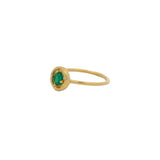 Bague dorée martelée petite pierre ronde