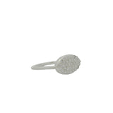 925 silver oval ring with white zircons