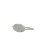 925 silver oval ring with white zircons