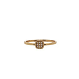 Bague fine dorée avec carré en zircons
