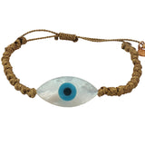 Bracelet doré cordon doré avec oeil nacre