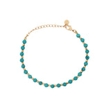 Bracelet with golden beads and faceted stones