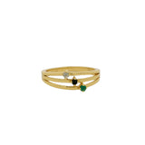 Stone trilogy ring and triple ring