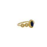 Baroque gold ring with stone and zircons