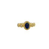 Baroque gold ring with stone and zircons