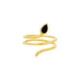 Bague doré serpent et onyx noire