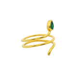 Bague doré serpent et onyx verte