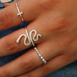 Bague argent croix et zircons blancs