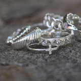 Bague argent oeil évidé et zircons blancs