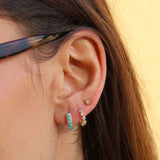 Puce d'oreilles dorée soleil et zircon