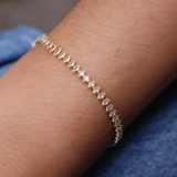 Bracelet tennis doré zircons blancs navette