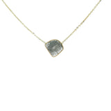 Organic Diamond Slice Choker Necklace