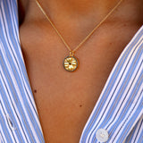 Collier doré trèfle et zircons 42 cm