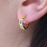 Mini créole dorée maillons zircons blancs