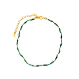 Chaine de cheville dorée en rubis zoisite