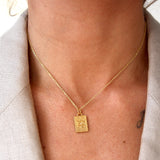 Collier doré etoile de david et zircon 42 cm