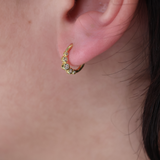 Mini créole dorée 5 zircons blancs