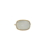 Bague dorée pierre de lune rectangulaire facettée
