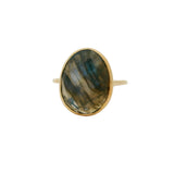 Bague dorée pierre facettée