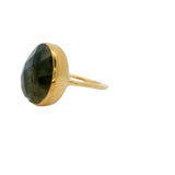 Bague dorée pierre facettée