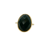 Bague dorée pierre facettée