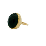 Bague dorée pierre facettée