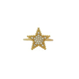Bague dorée étoile et zircons