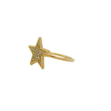 Bague dorée étoile et zircons