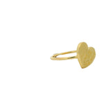 Bague dorée coeur martelé