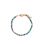 Bracelet doré avec disques de vinyle teintés et dorés