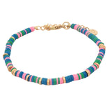 Bracelet doré avec disques de vinyle teintés et dorés