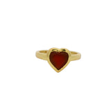 Black onyx heart ring gilded with 18k fine gold