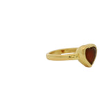 Black onyx heart ring gilded with 18k fine gold