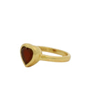 Black onyx heart ring gilded with 18k fine gold