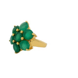 Golden stone flower ring
