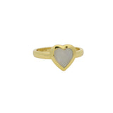 Black onyx heart ring gilded with 18k fine gold