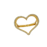 Bague dorée coeur zircons XXL