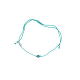 Bracelet argent 925 fil fin turquoise avec oeil turquoise