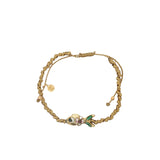 Bracelet cordon tressé doré poisson doré