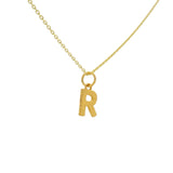 Collier doré lettre R martelée 42 cm