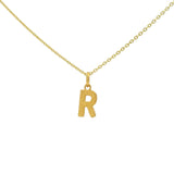 Collier doré lettre R martelée 42 cm