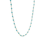 Collier rosary en argent 925 et turquoise 38cm