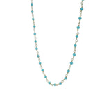 Collier rosary en argent 925 et turquoise 38cm