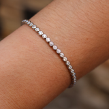 Bracelet Tennis argent 925 avec zircons blanc sertis clos 3 mm